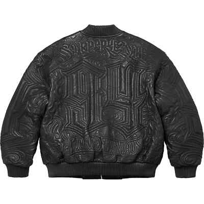 Supreme Mister Cartoon Embroidered Leather Jacket 2colors FW24 | eBay