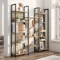 BüCherregal Raumteiler Standregal 14 Ablagen Metallgestell SLL107B60