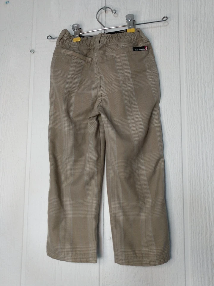 Pantalones a cuadros tostados Quicksilver para niños pequeños talla 3T cintura elástica Foto 2 de 4