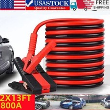Heavy Duty Power Jumper Booster Cables Commercial Grade Battery 2 Gauge 800 Amp