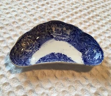 Franz Alton Mehlem MALTA Bonn Germany Flow Blue Transferware Bone Dish Plate