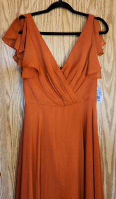 NEW David's Bridal Sienna Bridesmaid Dress Womens Size 6 Flutter Sleeves  F20065 | eBay