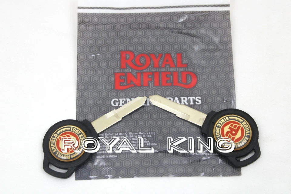 Royal Enfield "Conjunto de pares de llaves en blanco" para Old Classic 350, Bullet, Himalayan 411 Foto 3 de 4