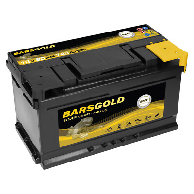 Starterbatterie 80Ah 12V 740A Bars Gold SMF Autobatterie ersetzt 77Ah 85 Ah