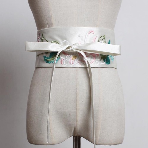 Faja de corsé japonés cinturón Obi pretina satinada seda sintética kimono yukata - Imagen 7 de 16