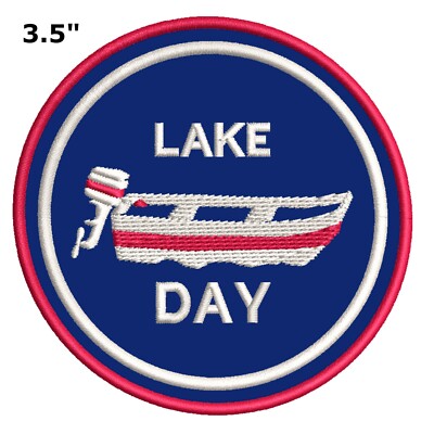 LAKE DAY Embroidered Patch Iron-On Souvenir Explore Nature National Parks