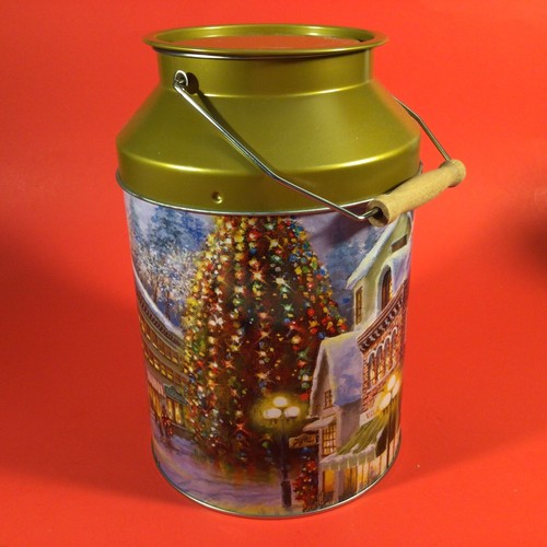 CHRISTMAS CANISTER HANDLED TIN ORIGINAL GOURMET OLD FASHIONED CHRISTMAS - Picture 4 of 14