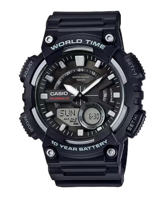 CASIO AEQ-110W-1AVDF HERREN UHR DIGITAL SCHWARZ MATT UNTERPREIS