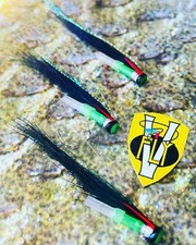 3 V Fly 1 inch Scandi Hot Collie Dog Salmon Hitch Tube Flies & V1 Trebles
