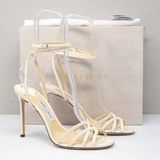 Jimmy Choo Mimi 100, Size 40 (10 US) Latte Leather Sandals