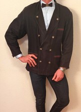 Schneiders Salzburg Janker Jacke Loden Gr. 50 Leinen Hirsch Knöpfe TOP