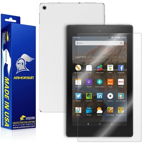 ArmorSuit MilitaryShield Amazon Fire 8 HD (2015) Screen Protector + White Carbon - 第 1/6 張圖片