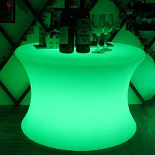 16" LED Color Light Up Furniture Chairs Bar Stool Square Club Seat Waterproof+RC