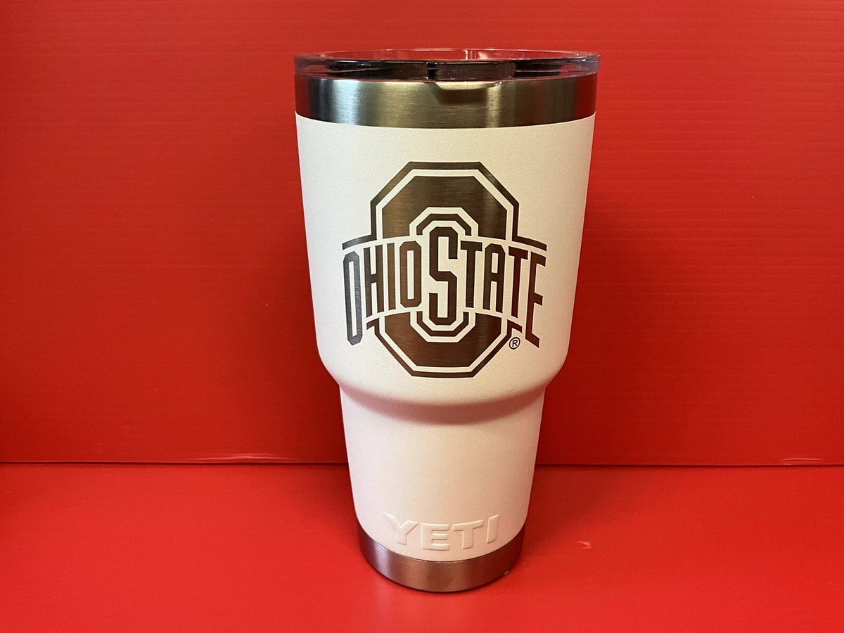 Yeti Rambler 30oz WHITE Tumbler w/ THE OHIO STATE LOGO (Brand New)