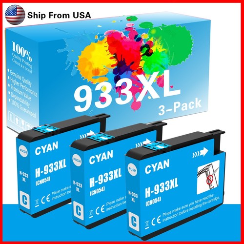 3PK 933 Cyan High-Yield Ink Cartridge Work With Officejet 7510 Printer - 第 1/2 張圖片