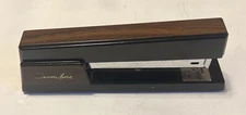 Vintage SWINGLINE 767 Metal Desk Office Stapler Black & Retro Wood Grain NY USA