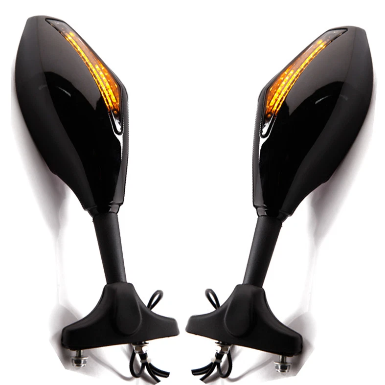 FOR Yamaha FZ6R 2010-2014 LED TURN SIGNAL REARVIEW SIDE RACING MIRRORS BLACK SET - Image 3 of 4