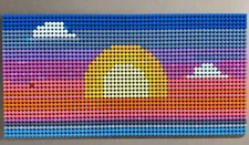 Sunset Brick Mosaic | Vibrant 64x32 LEGO-Compatible Pixel Art | Handmade Wall De