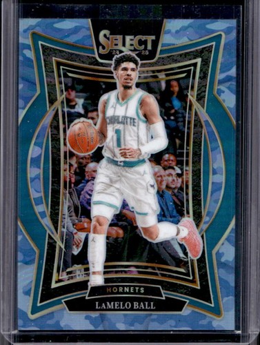 2024-25 Panini Select LaMelo Ball Concourse Blue Camo Prizm #/99 Hornets