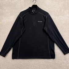 Columbia Fleece Sweater Mens Size Large black Long Sleeve Pullover 1/4 Zip