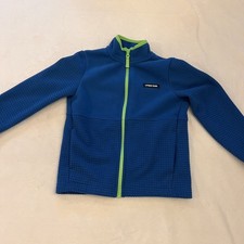 Lands End Boys Blue Breathable Grid Fleece Full Zip Jacket Size S 6-7 Cobalt