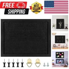 Elegant Black Cork Board Bulletin Display - 11x14.7, Stylish Organizer for Home