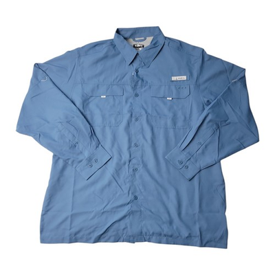 #ad Habit Men#x27;s Long Sleeve Blue Springs 40 UPF Quick Dry Shirt TS10480 $14.99