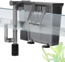 5W Hang-on Aquarium Filter 124GPH Quiet Fish Tank Filter with Filter Sponge a...