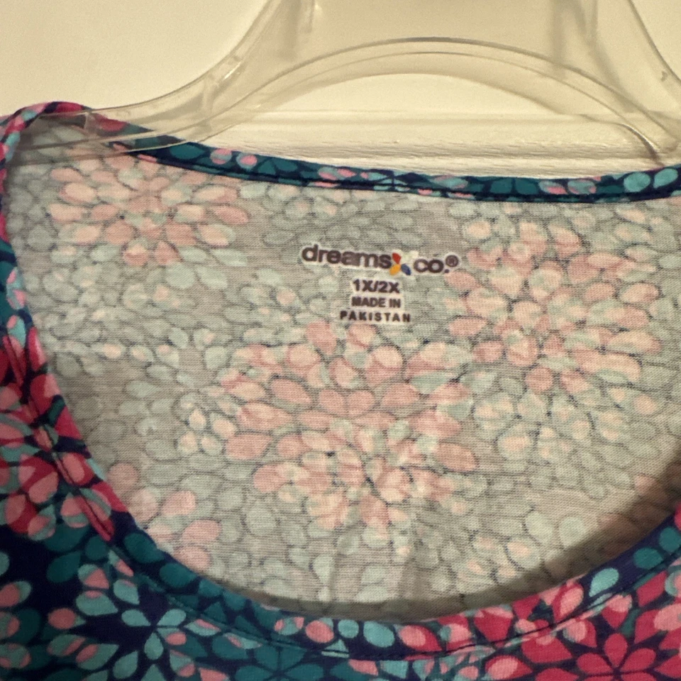 New Bundle Women’s Dreams And Co. 1X/2X Night Gowns 100% Cotton Short Sleeves - Image 2 of 4