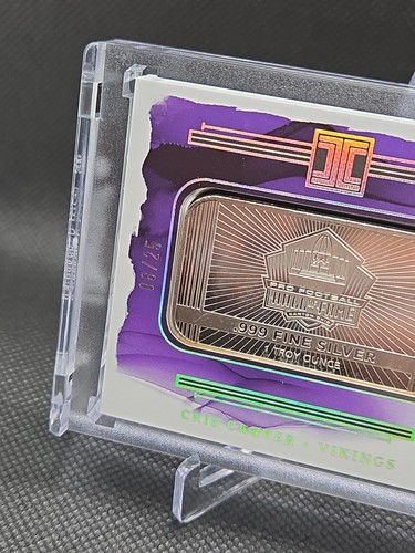 2023 Impeccable Cris Carter Hall Of Fame 1 Troy Ounce Silver Bar /25 Vikings - Picture 2 of 3