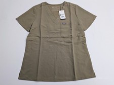 Figs Catarina Scrub Top Women's Size S Brown Short Sleeve One Pocket