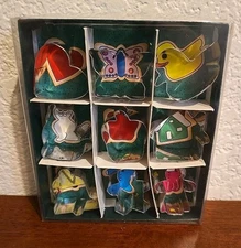 Fox Run 9 Mini Cookie Cutters Heart Cat Duck Butterfly Bell House Apple