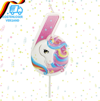 Kerze 6 Geburtstag MäDchen, Einhorn Tortendeko Kerze 6, 3D Regenbogen Einhorn Ge