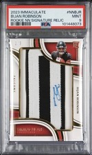 2023 Panini Immaculate Bijan Robinson RC Nameplate Nobility NN-3 Patch /8 PSA 9