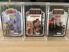 Kenner Style STAN SOLO MOC Lot In Acrylic Cases (Luke, Slave Leia, Vader)