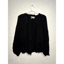 Loft boho chic whimsigoth fairy grunge flowy peasant prairie babydoll blouse S