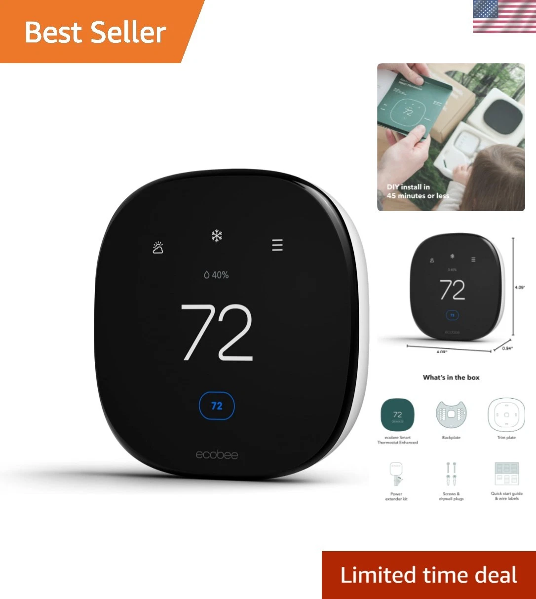 Programmable Wifi Smart Thermostat - Compatible with Alexa & Google Assistant