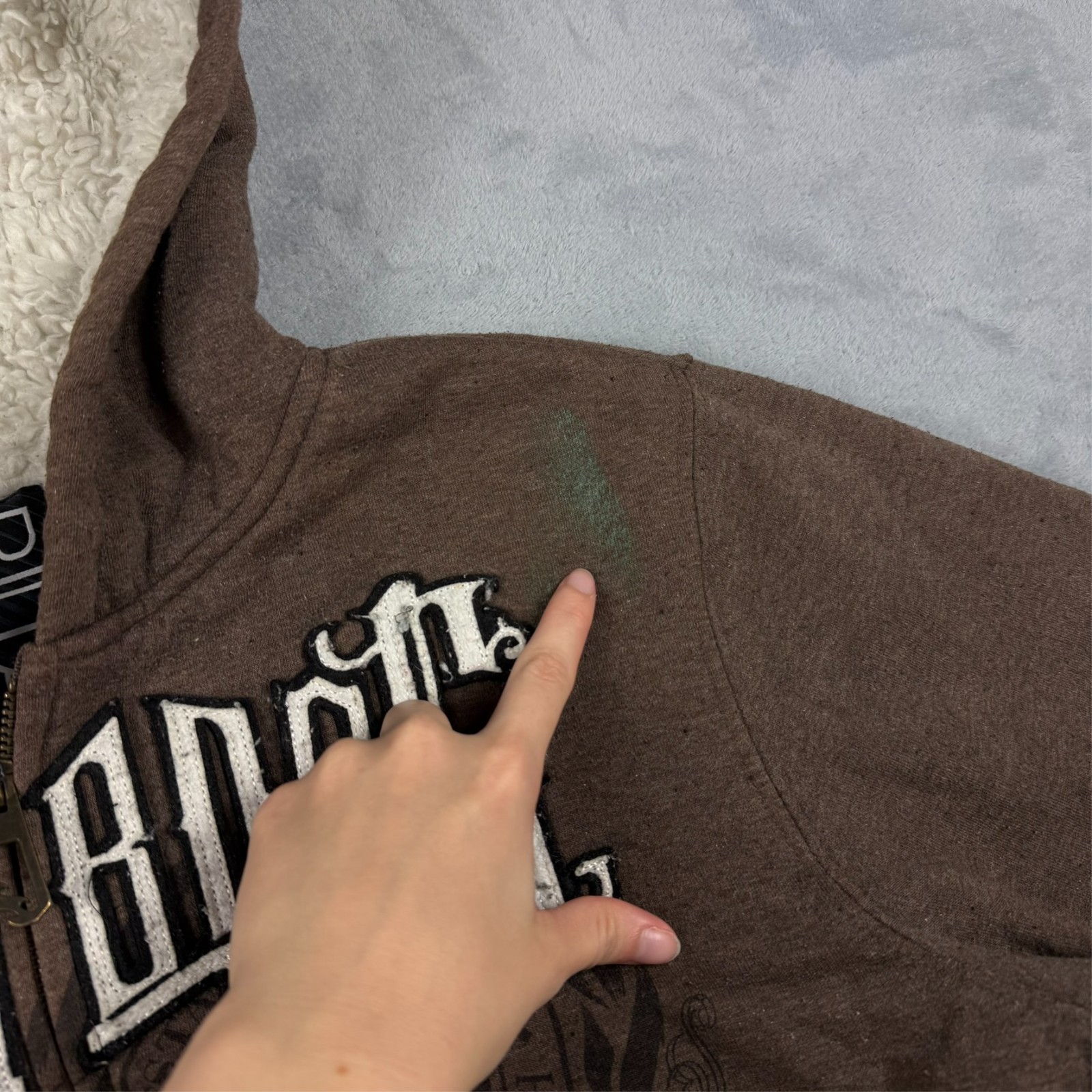VTG Billabong 2000's Y2K Brown Sherpa Lined Heavyweight Oversized Lrg Zip Hoodie image 4