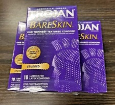 TROJAN BARESKIN STUDDED THINNEST T CONDOMS 10CT EXP 9/2026 3 Pks