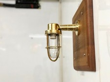 Premium Brass Nautical Wall Light Marine Cage Bulkhead Lamp Coastal Home Decor
