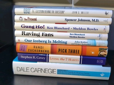 Lot of 8 Business Leadership Management Books: Covey, Carnegie, Blanchard & More
