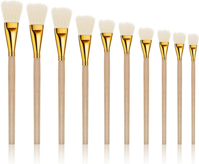 10 Pieces Gilding Brush Set Goat Hair Blending Mop Brushes Gold Leaf Paint Brush