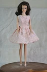 Vintage Barbie Clone Pink Lace Dress, Hong Kong 60s