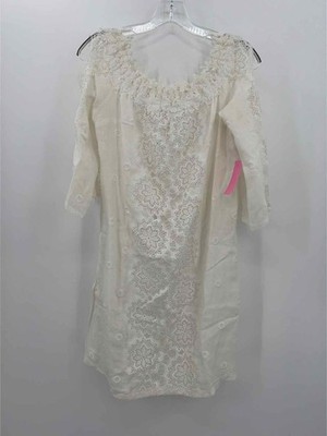 Pre-Owned Temptation Positano White Size Medium Short Long Sleeve Dress