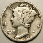 1931 P Mercury Dime VG-F "Actual Coin Pictured Not Cleaned, Polished or Dipped"