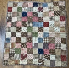 Antique Signed C1888 20  Handmade Cotton Doll Quilt In Nice Condition 5862