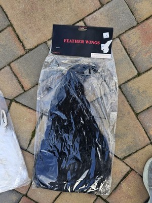 Black Feather Costume Wings Real