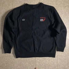 Vintage Honda Mens XL V Stitch Motorcycle Racing Black Heavyweight Sweatshirt 