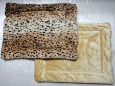 DRS FOSTER  SMITH COZY CUSHION PET BED TAN LEOPARD PLUSH FAUX FUR SELF WARMING