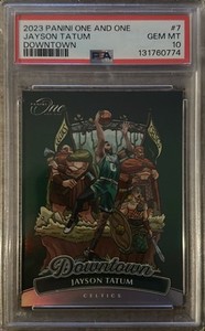 2023-24 PANINI ONE AND ONE DOWNTOWN #7 JAYSON TATUM CELTICS SSP PSA 10